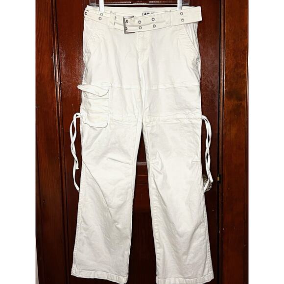 I.AM.GIA WHITE BELTED NAIMA CARGO PANTS WIDE LEG STRETCH M / MEDIUM - Picture 1 of 5